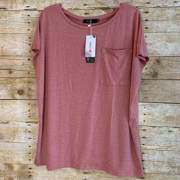 Tops - MIROL Pink Loose Casual Batwing Tunic Top NWT